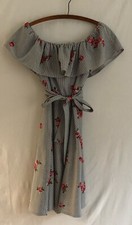 CALVIN KLEIN - Sz. 10 - Sun Dress Candy Stripe w/Embroidered Flowers