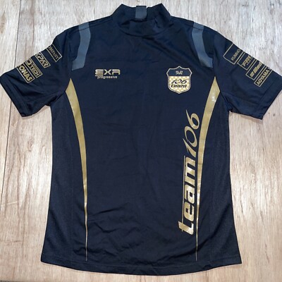 EXR Progressive Team 106 Black Gold Embroidered Mens Short Sleeve Shirt Jersey