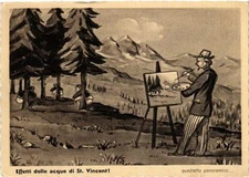 Old postcard AK Effects of the waters of ST. VINCENT ITALY (531987)