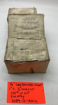 Lag Shields 1/4 , (135 Pc In Lot), 1/4 x 1/2  Hole, 1  Short,3084-SCL2
