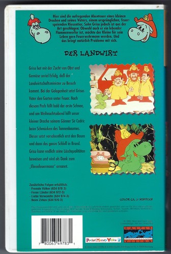 GRISU der kleine Drache - DER LANDWIRT -VHS Kassette Zeichentrick - Picture 2 of 2
