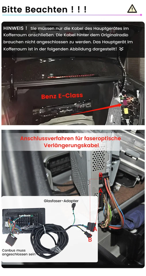 Cavo prolunga fibra ottica Benz adatto per Mercedes-Benz Classe C W211 W219 - Immagine 2 di 3