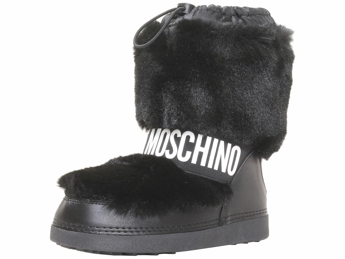 Love Moschino Women s Winter Ankle Boots Faux Fur Black eBay