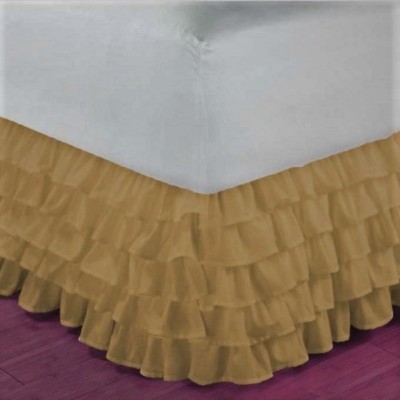 1 SOLID BEDDING DRESSING BED RUFFLED SKIRT MULTILAYERED PLATFORM 20'' INCH DROP 