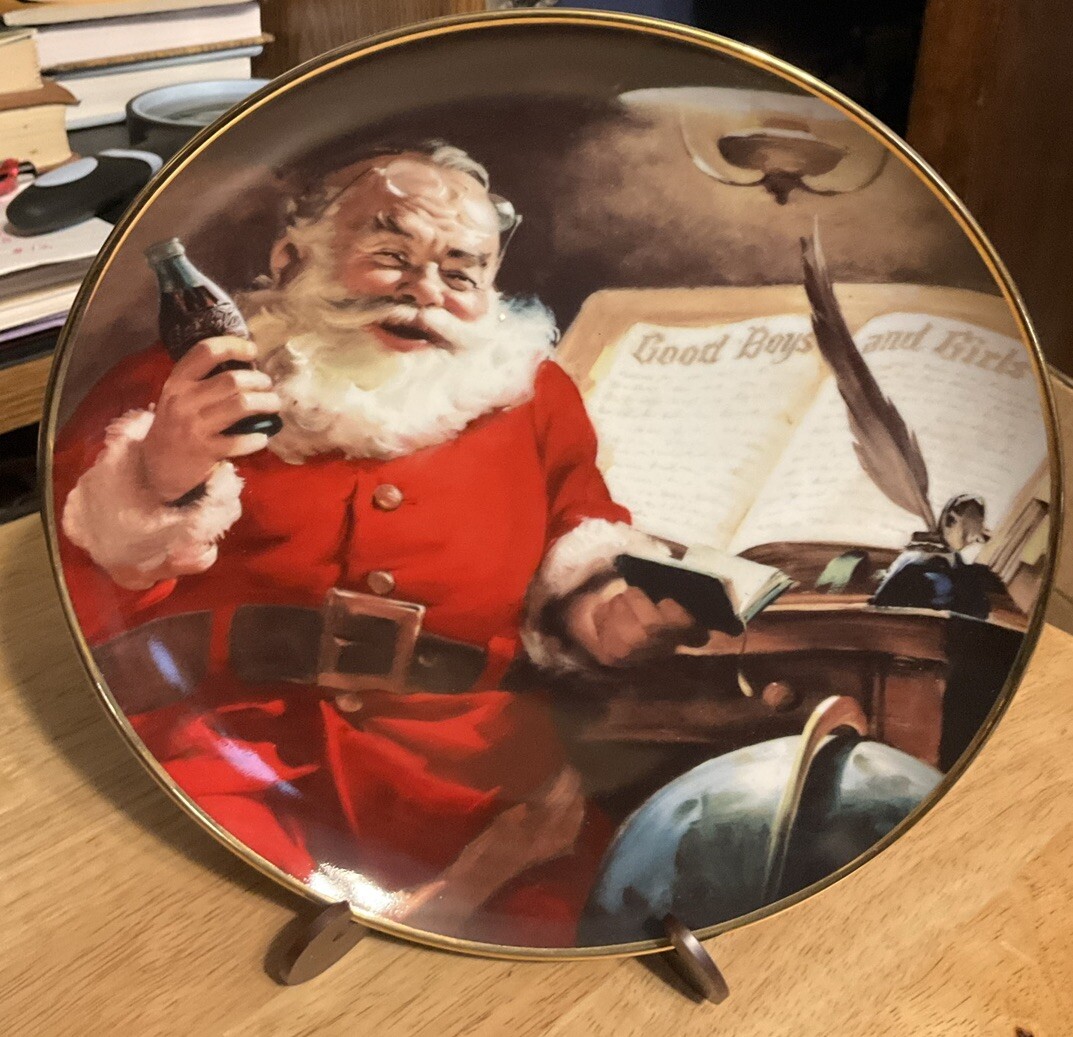Franklin Mint Coca-Cola Santa Claus “Making A List” Porcelain
