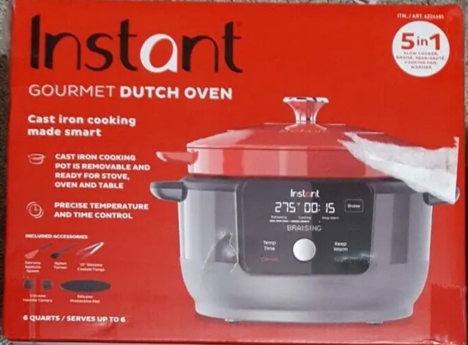 Instant Precision 6 Quart Cast Iron Dutch Oven eBay