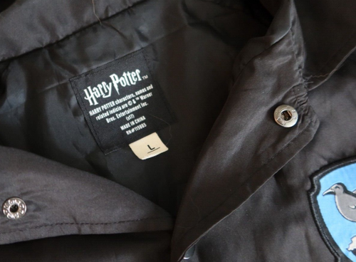 Harry Potter Windbreaker Jacket Size L Hogwarts Ravenclaw Black - Picture 7 of 7