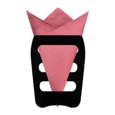 Pink Pocket Squares for Men Solid Handkerchief with Pocket Square Holder for ...