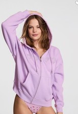 Victoria's Secret PINK Ivy Fleece Campus Full Zip Hoodie and Sweatpants Set XS