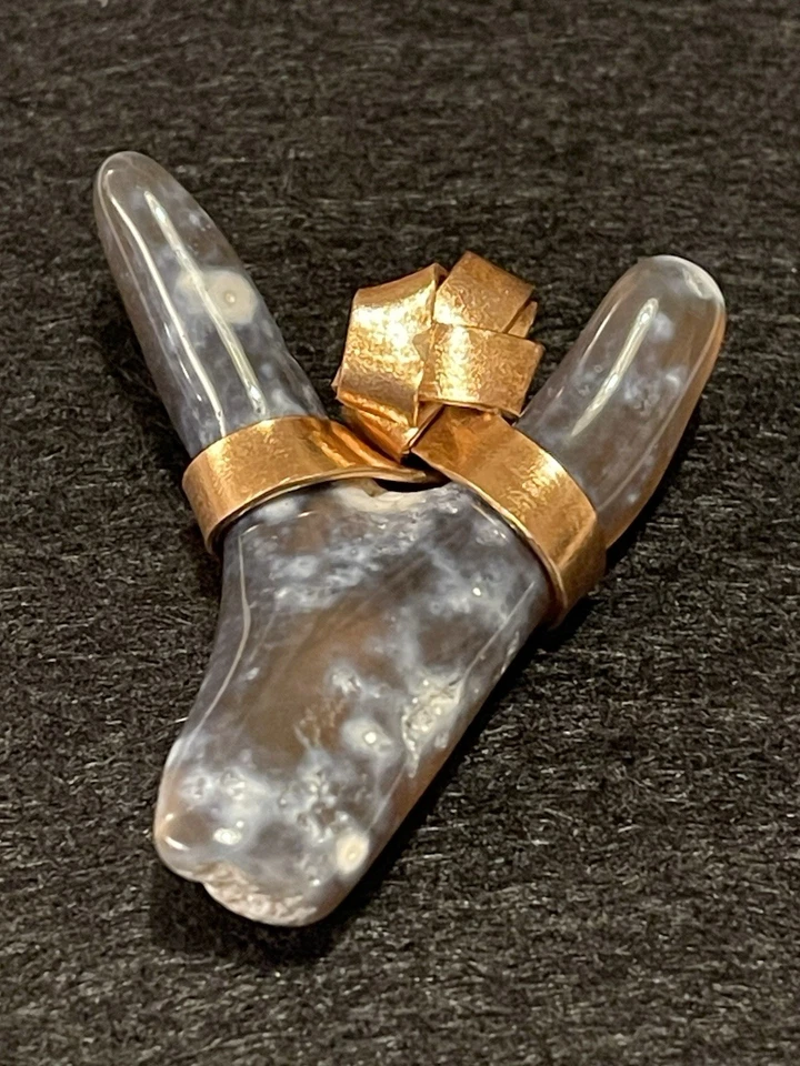 Rama de coral ágatizado Tampa Bay, colgante envolvente de alambre de cobre Foto 3 de 4