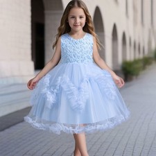 Flower Girls Pageant Kids Puffy Wedding Bridesmaid Tutu Dress Birthday Prom Gown