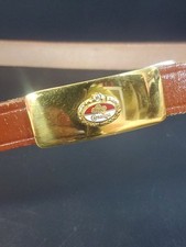 Vintage Carnation Buckle On A Rare Joe Krogh Leather Belt 34