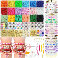 OHOME Valentines Day Gifts for Kids - 5300 Clay Beads Bracelet Making Kit,Arts a
