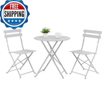 Saya Kiji Indoor/Outdoor 3-Piece Foldable Bistro Set Folding Outdoor Patio