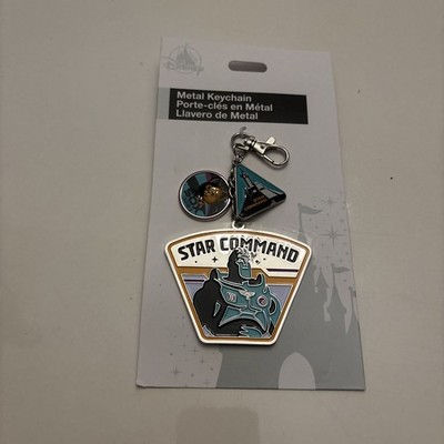Disney Mint Pixar Retired Buzz Lightyear Star Command Metal CHARM Heavy Keychain