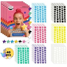 40 Count Multi Star Pimple Patches for Face, Cute Hydrocolloid Star Acne Patch