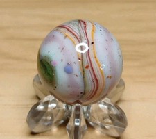 .72" D.A.S. MARBLES "CARNIVAL" MINT- GLASS TOYS-GOLD LUTZ AV. CONFETTI