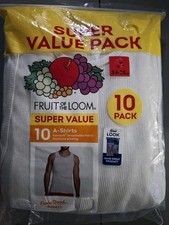 Fruit of the Loom Men s A-Shirts 10 Pack S 34-36 in Ribbed Breathable Cotton