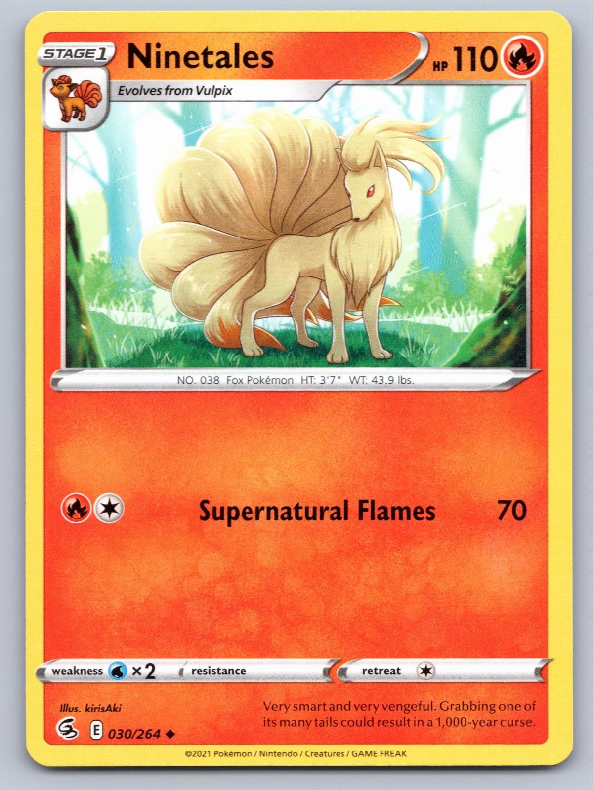 2021 POKEMON NINETALES FUSION STRIKE 030/264 UNCOMMON NM A2373 FREE S&H