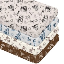 4 Pcs Vintage Western Cowboy Crib Set Newborn Bedding Nursery Baby Sheets for...
