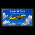 Rare Spirit Airlines Tribute Card w/ 1 Gram Valcambi Silver Bar (1992-2026)