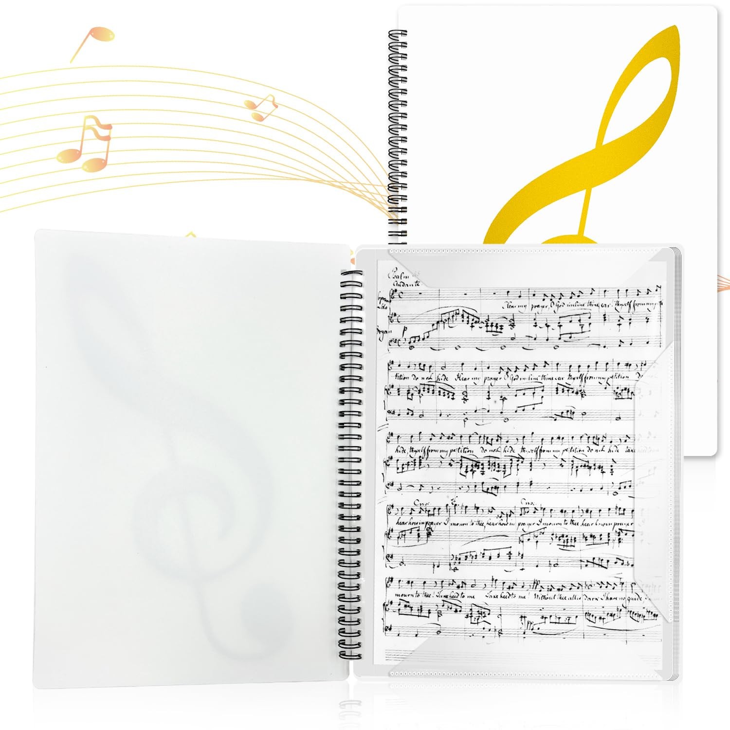 Classeur à musique A4 anti-reflet de 40 pages pour musiciens et choristes