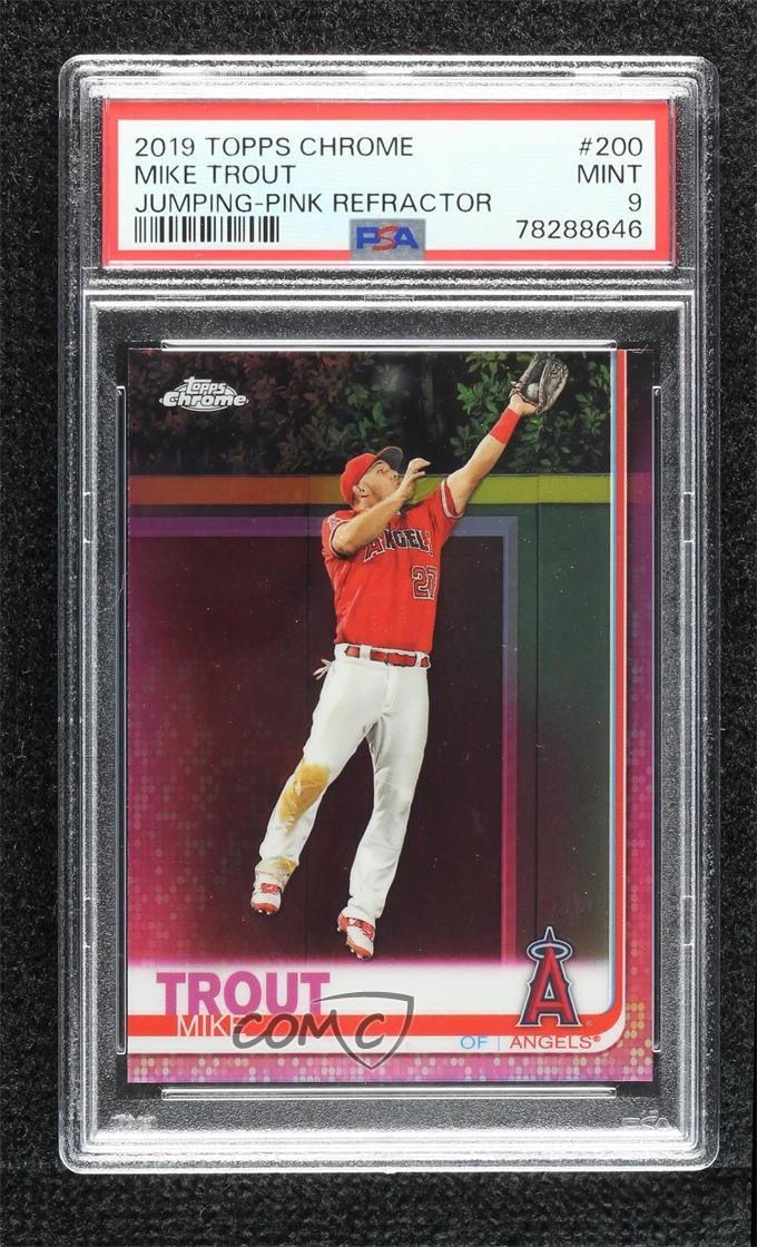 2019 Topps Chrome Pink Refractor Mike Trout #200 PSA 9 MINT 0b0g