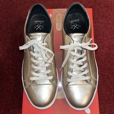 Image of Lacoste 1933 Men's Show Court Trainers.New.Metallic Gold.Logo.UK 8