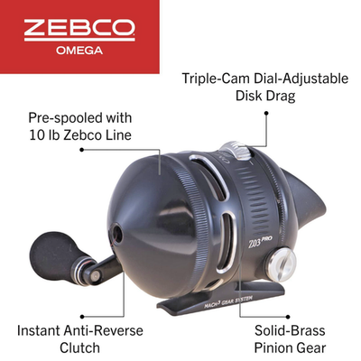 Buy Zebco ZO3PRO.10.BX3 Omega Pro Spincast Reel - Black online | eBay