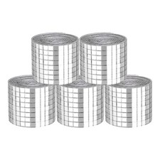 8000 Pcs 5 x 5 mm Square Glass Self-Adhesive Mirror Mosaic Tiles, Silver