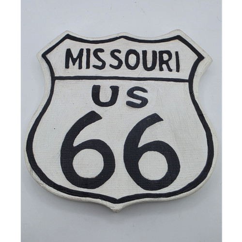 Missouri Route 66 Wood Sign US Highway Shield Wall Decor Rustic Plaque