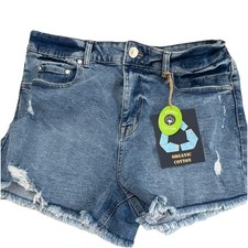 Indigo Rein Super High Rise Denim Cut Off Shorts Blue Juniors 15 Waist 31"