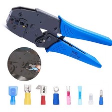 Ratchet Crimper Plier Crimping Tool Cable Wire Electrical Terminals Kit Set US