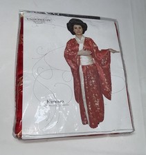 Underwraps Kimono Halloween Costume Cosplay Adult One Size Red Satin Robe NEW