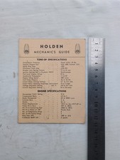48-215 FX Holden Mechanic's Data Guide Card