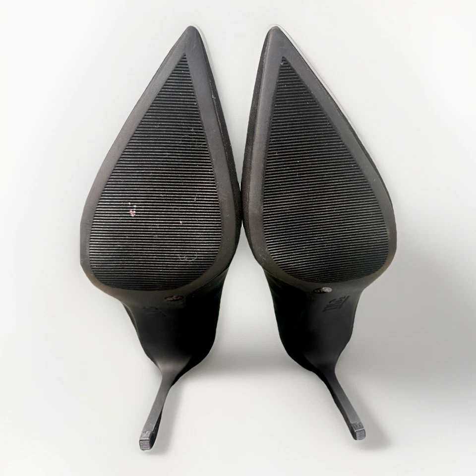 INC International Concepts Sadelle cadena al tobillo tacón de tacón sintético gamuza negro 9 nuevo sin caja Foto 4 de 4