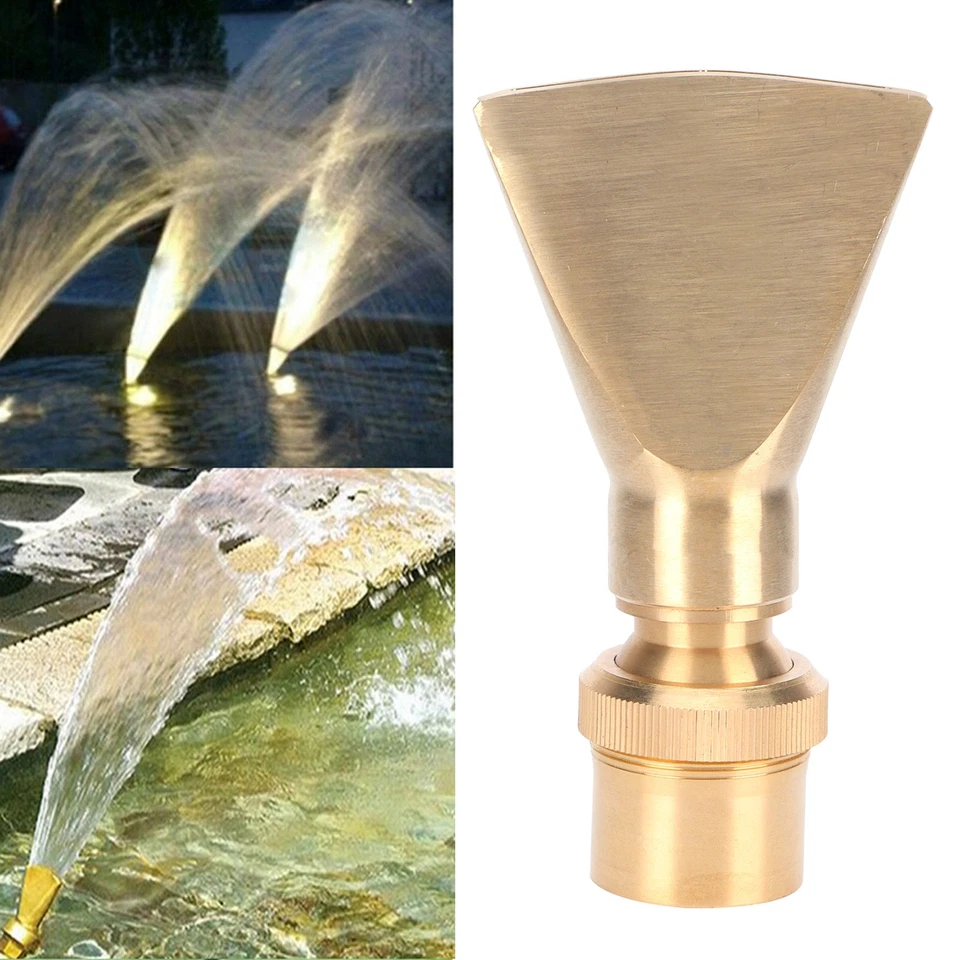 (1 Inch)Brass Adjustable Narrow Fan Jet Water Fountain Nozzle Garden Pond Spray - Bild 3 von 4