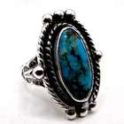 Vintage Signed JP Pacific Jewelry Co Sterling Silver Blue Turquoise Ring Size 5