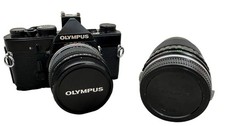RARE Olympus OM-1N 35mm SLR Black w/Zuiko 50mm Extra Lens Original Strap Manuals