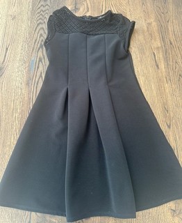 River Island Girls Black Skater Dress Age 9 10 Years VGC