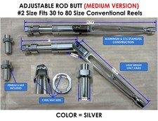 New Adjustable Fishing Rod Butt #2 Size, Silv...