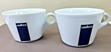 LavAzza Blue Ribbon Logo Cappuccino Coffee Porcelain Ring Handle 2.5" Tall