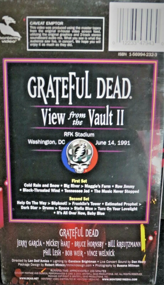 Grateful Dead View from the Vault II NEW VHS,1991 Concert,Jerry Garcia,Bob Weir - Image 4 of 4