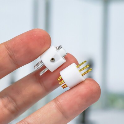 2PCS 24K Gold/Rhodium überzogener 5-Pin DIN Stecker Teflon TIDP Tonearm Stecker