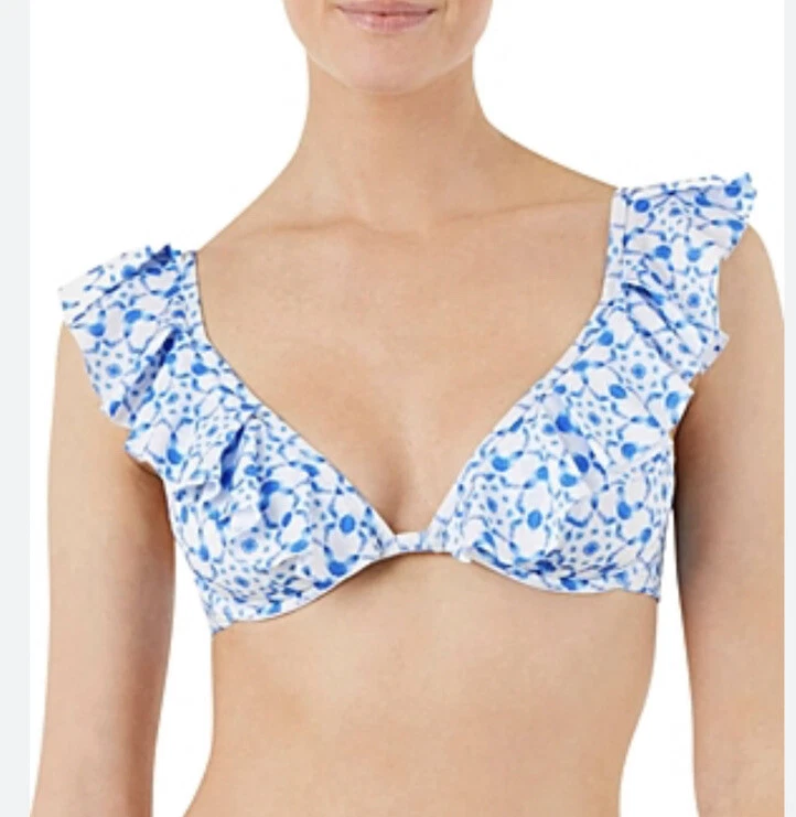NUEVO CON ETIQUETAS 100% Auténtico TOP DE BIKINI VILEBREQUIN - Azul y Blanco - MUJER - PEQUEÑO (S) Foto 3 de 4