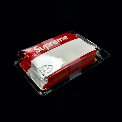 NWT Supreme FW20 SEALED Red Box Logo Name Tag Stickers 100 Count