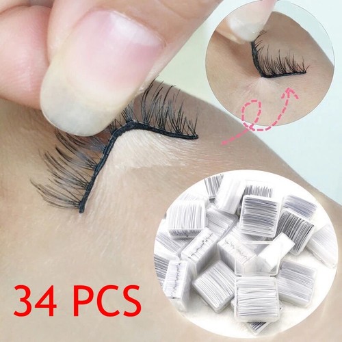 50/34X Reusable Self Adhesive Glueless Strip Eyelashes With Glue False Eyelash✔ - Picture 2 of 17