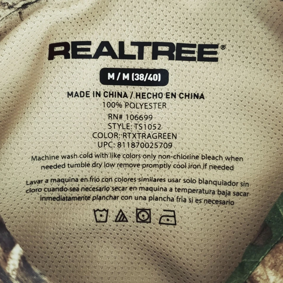 Realtree Mens Hunting Guide Shirt M XtraGreen Camo Short Sleeve Ripstop - Image 3 of 4