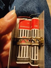 Pair (2) VINTAGE BURGESS 'B' BATTERY No. U 30  Radio USA 1959? In Holder CASE 
