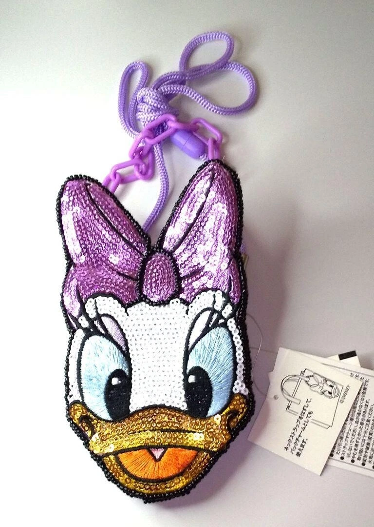 Tokyo Disney Resort Daisy Duck sequined coin case Pouch Face Japan